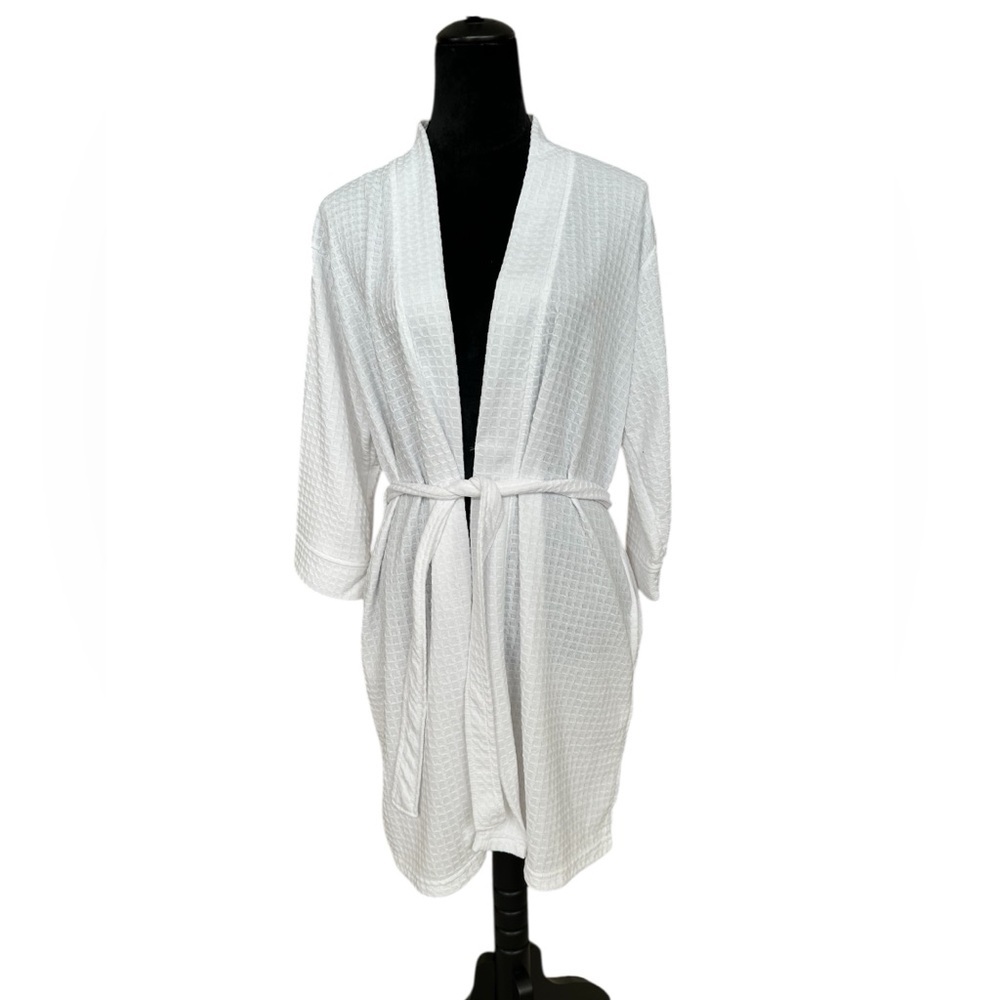 Joyspun Women’s White Waffle Knit Spa Robe | Size 4–6 | New With Tags